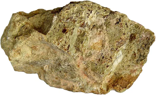 Bastnäsite-(Ce) ((Ce,La)(CO₃)F) : minéral de la famille « carbonates », système hexagonal, dureté 4 à 4,5 (Mohs), couleurs : jaune, brun, rouge brun