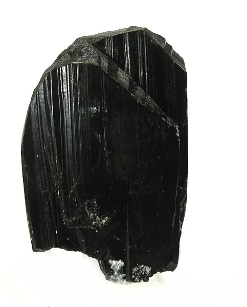 Columbite-(Fe) (FeNb₂O₆) : minéral de la famille « oxydes et hydroxydes », système orthorhombique, dureté 6 à 6,5 (Mohs), couleurs : noir, brun noir