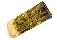 Héliodore (Be₃Al₂Si₆O₁₈) : minéral de la famille « silicates (cyclosilicates) », système hexagonal, dureté 7,5 à 8 (Mohs), couleurs : jaune doré, jaune vert
